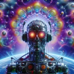 artificial intelligence ai hallucinating dreams fantasy glitch twisted illusion