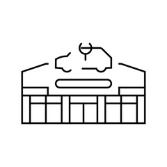 service center car dealership line icon vector illustration