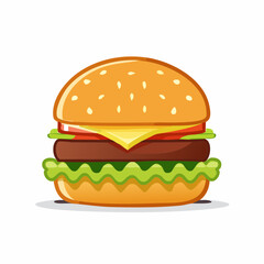 Cartoon Style Hamburger Illustration