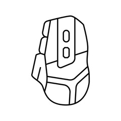 mouse extra buttons gaming pc line icon vector illustration