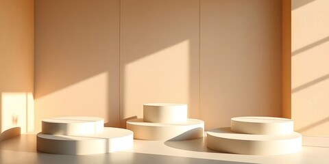 Fototapeta premium Luxurious Elegant Podiums with Copy Space for advertisement or commercial uses