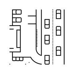 Obraz premium rest area highway road line icon vector illustration