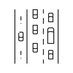 emergency lane highway road line icon vector illustration