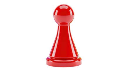 Strategic Pawn: A single, glossy red pawn stands as a solitary figure against a clean backdrop, embodying the spirit of strategy and competition.