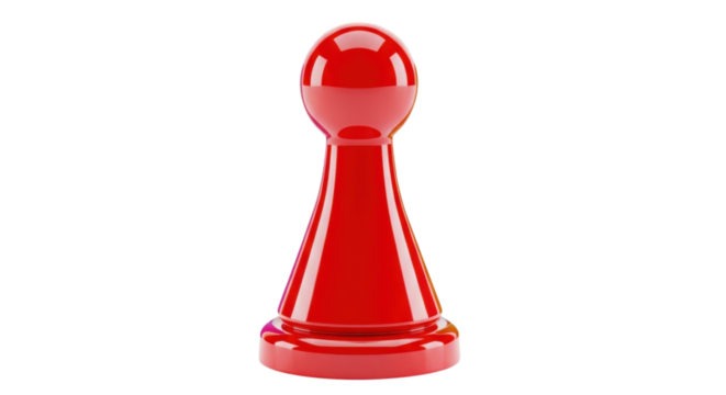 Strategic Pawn: A single, glossy red pawn stands as a solitary figure against a clean backdrop, embodying the spirit of strategy and competition.