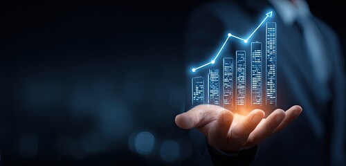Business growth visualized by hand