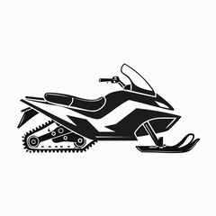 Snowmobile image vector. Black and white Snowmobile image vector isolated on white background.