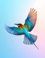 Fototapeta premium Vibrant bird in flight (1)