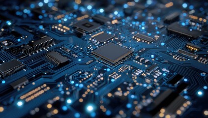 Fototapeta premium Close-up circuit board with intricate components