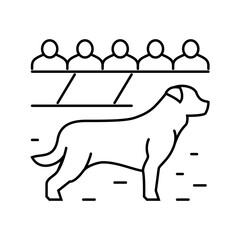 ring dog competition show line icon vector illustration