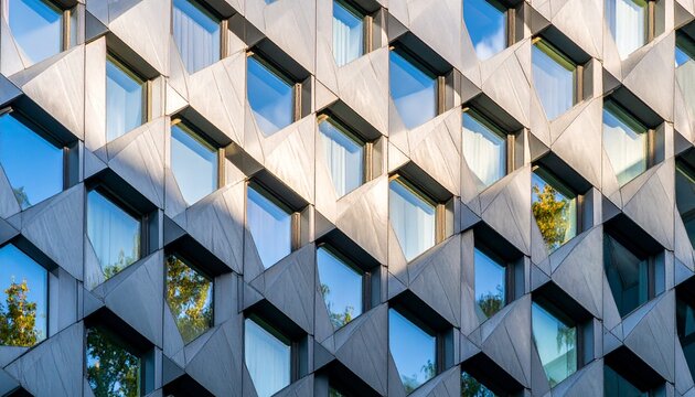 A bold architectural facade with oversized geometric forms, strong shadows, and dramatic lighting emphasizing fearless modern design - Powered by Adobe