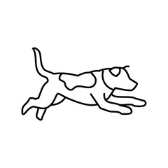 action pose dog competition show show line icon vector illustration