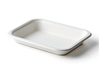 Empty rectangular disposable food container