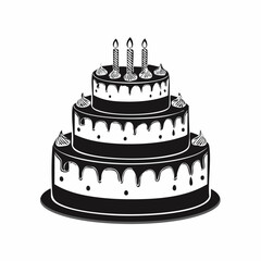 Birthday cake image vector. Layer Cake Image Vectors and Vector Art isolated on white background.