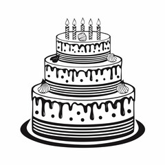 Birthday cake image vector. Layer Cake Image Vectors and Vector Art isolated on white background.
