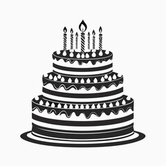 Birthday cake image vector. Layer Cake Image Vectors and Vector Art isolated on white background.