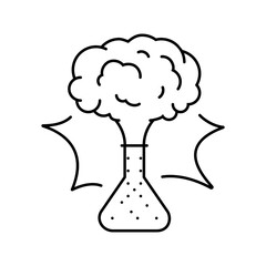 chemical reaction research development line icon vector illustration