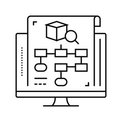 development blueprint research line icon vector illustration