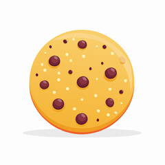 Round Chocolate Chip Cookie Illustration