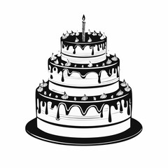 Birthday cake image vector. Layer Cake Image Vectors and Vector Art isolated on white background.