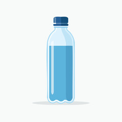 Simple Illustration Of A Blue Water Bottle