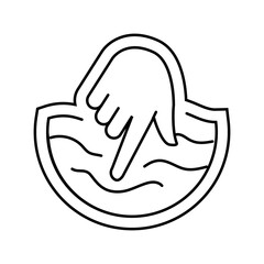 soft touch line icon vector illustration
