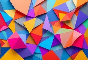 Fototapeta premium Geometric shapes interplay creating vibrant, dynamic compositions, hue, decor