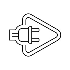 plug play line icon vector illustration
