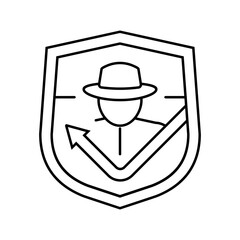 anti theft feature line icon vector illustration