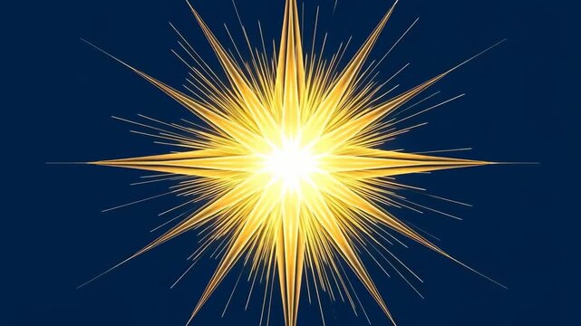 Radiant golden starburst expanding against dark background in dynamic motion sequence