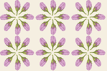 Hand drawn floral motif seamless background