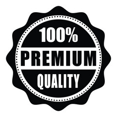 Vector art of 100 premium quality guarantee seal, stamp, badge, sticker, label, emblem, icon, sign, symbol, award, certificate