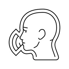 voice activated line icon vector illustration