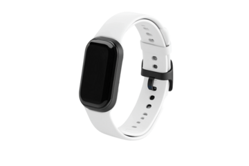 Fitness tracker with step counter isolated on transparent background