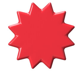 Red Spiky Star Badge