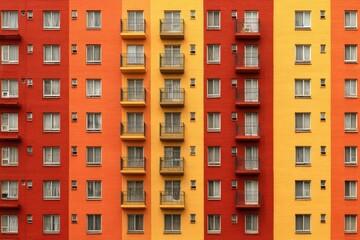 Colorful apartment building facade