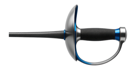 Carbon fiber rapier with a reinforced hilt and rubber safety tip for advanced training