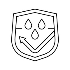 water resistant line icon vector illustration