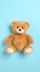 Obraz premium Teddy bear on a blue background