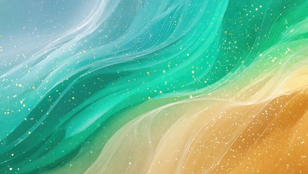 Abstract flowing waves of pastel colors with glittering accents