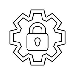 anti theft feature line icon vector illustration