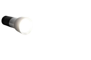 Outdoor camping flashlight isolated on transparent background