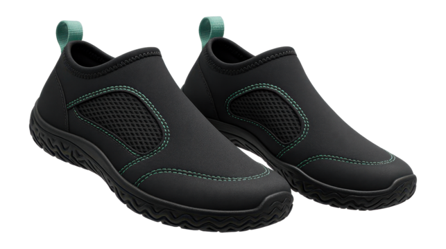 Neoprene water shoes with mesh panels for river crossing