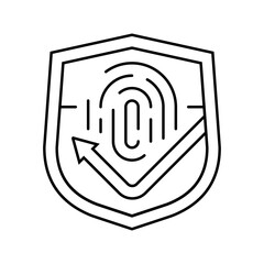 non fingerprint line icon vector illustration