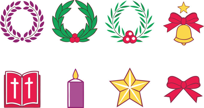 Fourth Advent Sunday Candle Illustration. Fourth Advent Sunday Holiday Wreath Artwork. Festive Fourth Advent Sunday Candlelight Design. Spiritual Fourth Advent Sunday Celebration Artwork