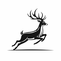 Deer Running Logo Design Vector and Vector Art On white background.