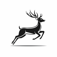 Deer Running Logo Design Vector and Vector Art On white background.