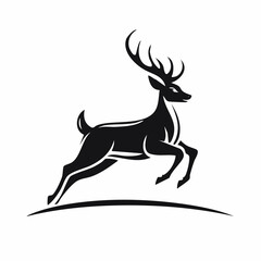 Deer Logo Image. Deer Running Logo Design Vector and Vector Art On white background.