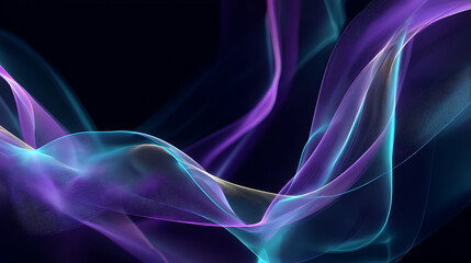 Obraz premium Dynamic abstract waves of vibrant colors floating in digital space for design