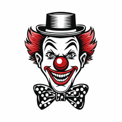 Clown Head Logo Mascot Design vector Illustration on white background.